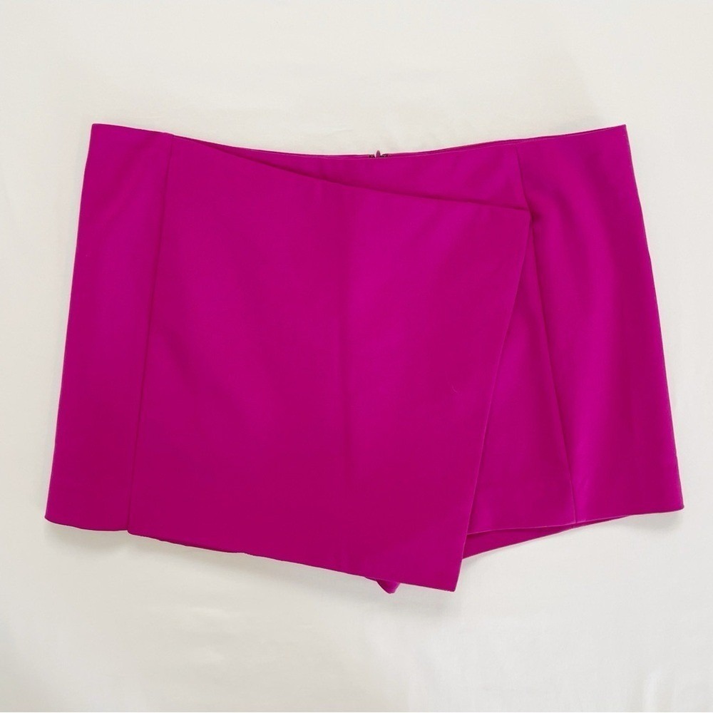 Express Asymmetrical Skort Size 12 New Zip Up Pink Shorts Mini Skirt y2K Fuchsia